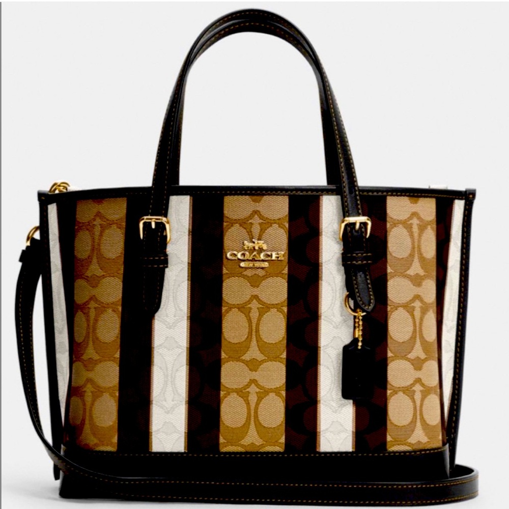 Coach Mollie Tote 25 In Signature Jacquard With Stripes
